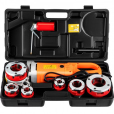 Máquina Roscadora de Tubos 2300 W 220 V Kit de Roscadora de Tubos con Trinquete 22 RPM Roscadora de Tubos Eléctrica Portátil con 6 Troqueles Duraderos 1/2 "-2 " para Roscar Tubería Galvanizada