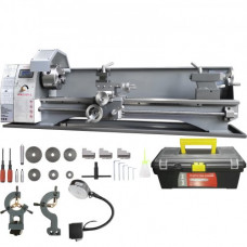 Torno de Metal 8,3"x29,5" Torno de Metal de Sobremesa 50-2500 RPM Velocidad Variable Continua 750 W sin Escobillas Engranajes de Metal con Caja de Herramientas para Procesamiento de Precisión