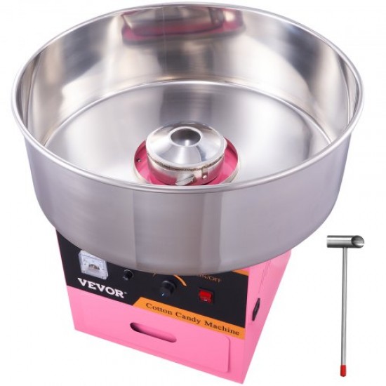 Comprar Máquina elétrica de algodão doce 1000W Máquina comercial de algodão doce 6 peças/min Tigela de aço inoxidável 65-245°C para fazer doces em festas de aniversário infantis, rosa