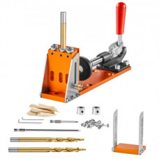 VEVOR Kit de Plantilla para Orificios Ocultos con Llave y Puntas de Accionamiento Cuadradas Plantilla de Perforación con Ayuda de Espigas para Taladrar Orificios Ocultos para Taladrar para Carpintería