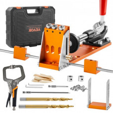 VEVOR Kit de Plantilla para Orificios Ocultos con Llave y Puntas Cuadradas Plantilla de Taladro con Guía para Pasadores para Taladrar Orificios Ocultos Guía de Taladro para Carpintería