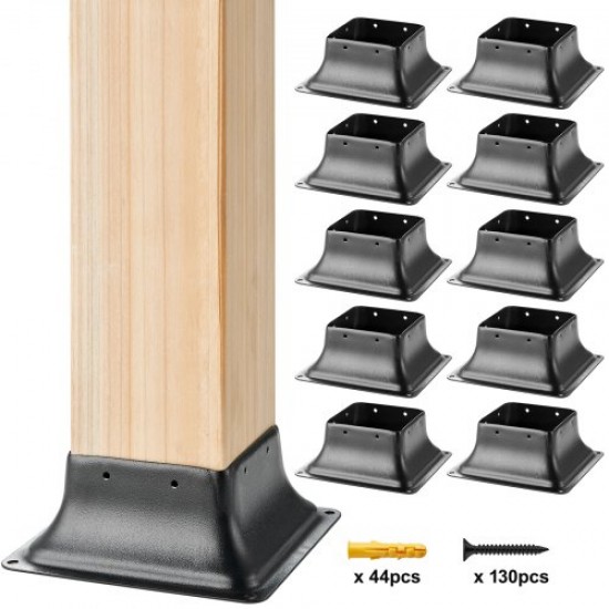 Comprar 10 Piezas Soportes para Postes de Madera 4" x 4"(102 x 102 mm) Base Interna de Poste de Acero al Carbono para Anclaje de Poste de Madera Estándar de Barandilla, Barandilla de Terraza, Porche