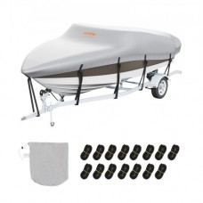 VEVOR Funda impermeable para barco, 609-670 cm de largo, 254 cm de ancho, 600D Oxford V-Hull, funda protectora para barco, anti-UV con bolsa de amarre, lancha motora, yate de remolque