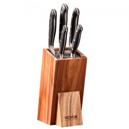 Buy Universal Knife Block Empty Knife Rack Made of Acacia Wood and PP Bristles Knife Holder for Easy Storage of Various Knives, Restaurant without Knives