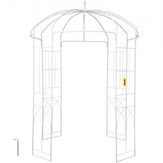 Comprar Pérgola Gazebo con forma de jaula para pájaros, 9' x 6,6', para bodas, jardín al aire libre, color blanco