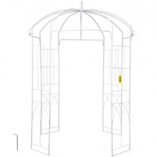 VEVOR Pérgola Gazebo con forma de jaula para pájaros, 9' x 6,6', para bodas, jardín al aire libre, color blanco