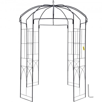 VEVOR Pérgola Gazebo con forma de jaula para pájaros, 8' x 5,2', para bodas, jardín al aire libre, negro