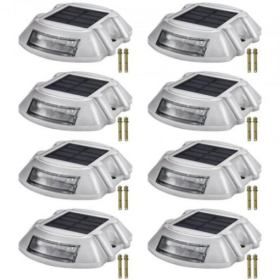 Comprar Luces de entrada, luces solares para entrada, paquete de 8, luces de muelle con interruptor, en blanco