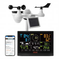 VEVOR 7 en 1 Estación Meteorológica Inalámbrica Wifi Interior Exterior Gran Pantalla a Color de 7,5