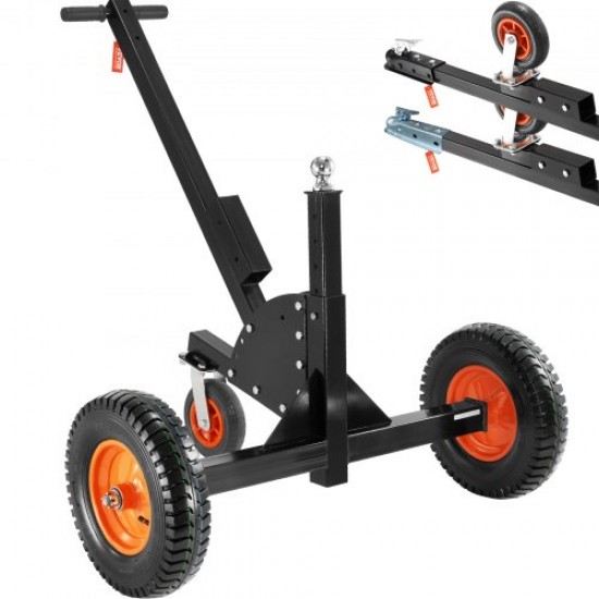 Buy Trailer Dolly 600lbs Load Carbon Steel Trailer Dolly Adjustable Height 16-24inch Ball 1.87inch Solid Tires 10inch for Moving Car Trailers RVs Boats