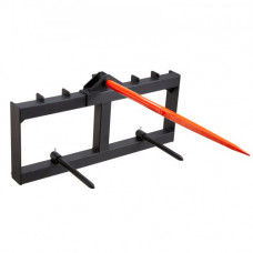 VEVOR Horquilla para Balas de Heno Capacidad de 725 kg Horquilla para Pacas 3 Dientes Horquillas de Púas Accesorio Sencillo con 2 Estabilizadores 444 mm para Tractores, Agricultores, Campos