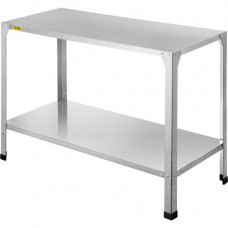 VEVOR Banco de Trabajo de Acero Galvanizado Estantería para Invernadero 2 Niveles Mesa de Plantación 116 x 50 x 81cm Mesa de Germinación para Invernadero