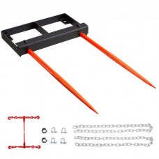 VEVOR Recolector de Pacas de Heno Capacidad de Carga 1360 kg Horquilla para Pacas 2 dientes Horquillas con Púas de 125 cm Accesorio de Cucharón de Alta Durabilidad para Tractores, Agricultores, Campos