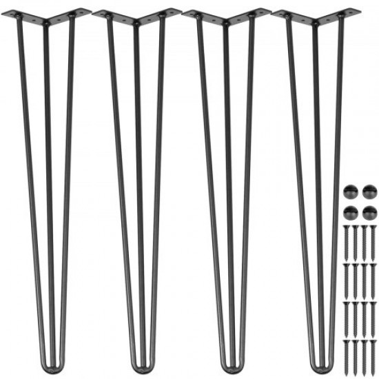 Koop Tafelpoten van koolstofstaal, tafelpotenset met poothoogte 40,6 cm, meubelpoten met 4 rubberen voeten, tafelpoten met 100 kg draagvermogen voor bijzettafels