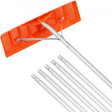 VEVOR Rastrillo de nieve para techo, herramienta para quitar nieve de 63,5 cm raspador de 644,5 cm poste de plástico ABS, aleación de aluminio con mango antideslizante, rastrillo ajustable para techo