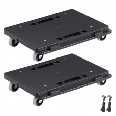 VEVOR Carro móvil 2 piezas mueve muebles capacidad de carga 500 libras cada uno con 4 ruedas resistentes bandeja rodante portátil con bloqueo para muebles pesados, negro