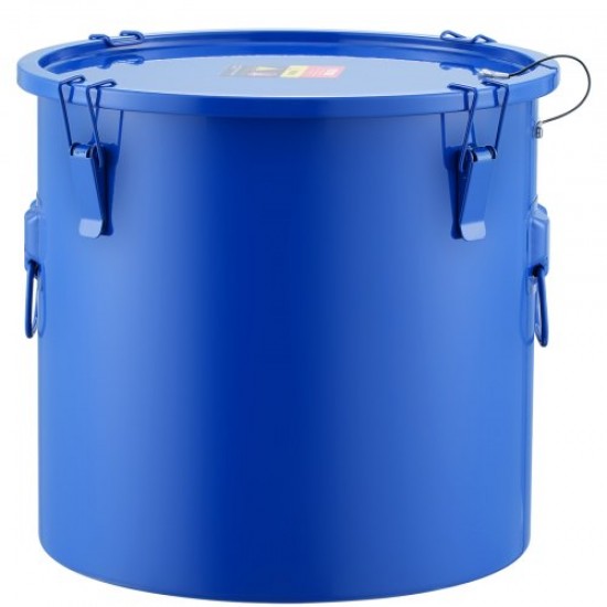 Comprar Recolector de grasa y aceite usado, 37,8 L, tambor recolector de aceite de freidora de acero al carbono, recipiente de aceite con tapa, clips de bloqueo, bolsa de filtro para cocina, azul