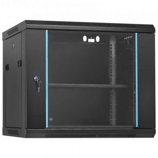 Comprar Gabinete para servidores de red montaje en pared 9U, 15,5" gabinete en rack para servidores 200 lbs con paneles laterales de puerta de vidrio con cerradura, para equipos de TI, dispositivos A/V