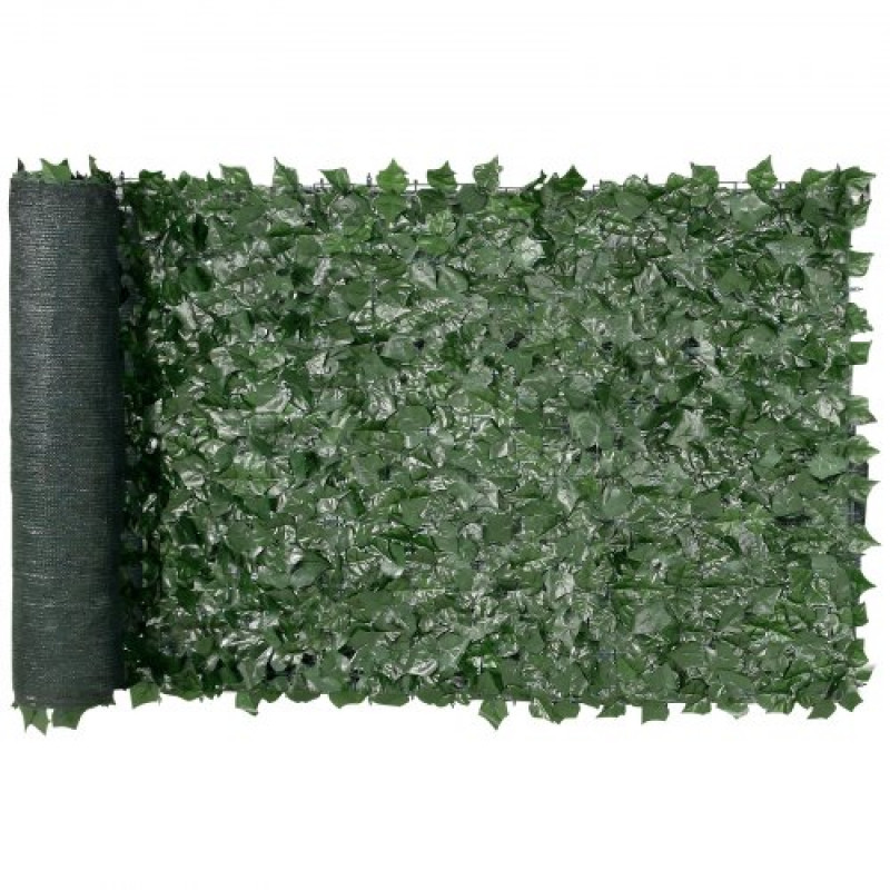 VEVOR Valla de Privacidad de Hiedra 249x99 cm Pantalla de Pared Verde Artificial con Junta Reforzada Setos Sintéticos Decoración de Hojas para Jardín al Aire Libre, Patio, Balcón, Decoración de Patio