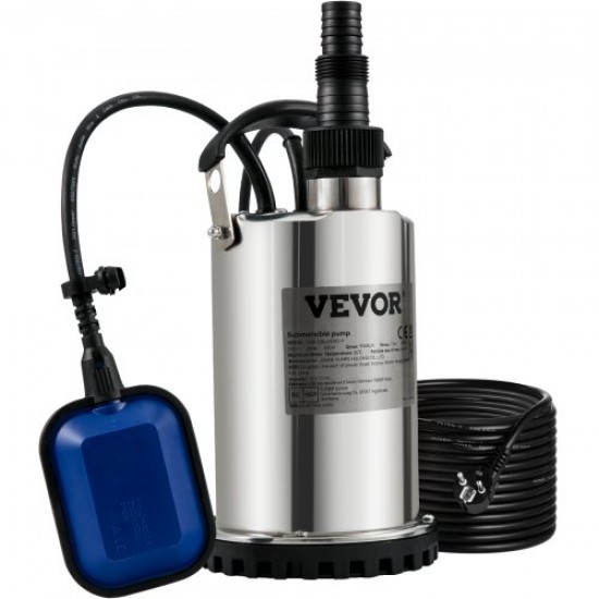 Comprar Bomba Sumergible de Aguas Residuales 550W 0,75HP Bomba de Agua Sumergible Flujo Máximo de 158 L/min Bomba de Agua Sucia Elevación Máxima de 7,5m para Bombear Agua de Piscinas, Sótanos, Estanques