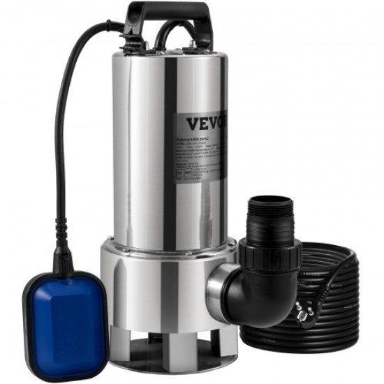 Kaufen Sie Tauchfähige Abwasserpumpe, 1300 W, 1,75 PS, Tauchwasserpumpe, maximaler Durchfluss von 333,3 l/min, Schmutzwasserpumpe, maximale Hubhöhe von 11 m, zum Pumpen von Wasser aus Schwimmbädern, Kellern, Teichen