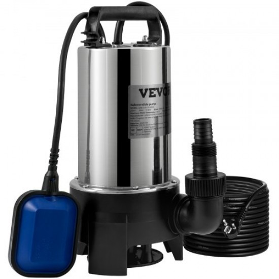 Comprar Bomba de esgoto submersível 1100W 1,75HP Bomba de água submersível Fluxo máximo de 333,3L/min Bomba de água suja Elevação máxima de água