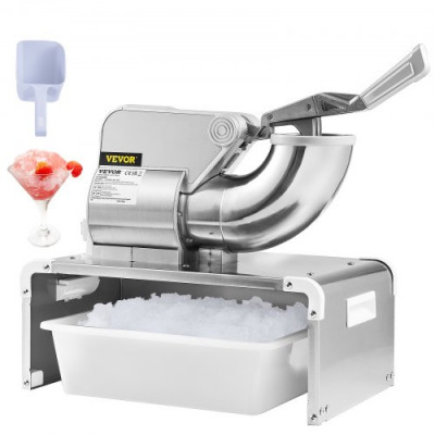 VEVOR Máquina para Picar Hielo Comercial 300kg/h Trituradora de Hielo Eléctrica 300W Picadora de Hielo 4 Cuchillas de Acero Inoxidable Cuerpo de ABS Picador de Hielo para Bebidas Frías Bar Restaurante