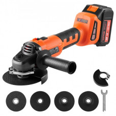 VEVOR Amoladora Angular sin Cable de 115 mm Motor sin Escobillas de 9000 rpm 3 Velocidades Variables con Batería de 4,0 Ah 20 V Cargador Rápido Amoladora Eléctrica para Cortar, Pulir, Eliminar Óxido