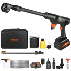 VEVOR Lavadora de Alta Presión con Batería Inalámbrica 21V Limpiador Portátil de Alta Potencia 652PSI 50bar Lavadora Eléctrica 3,5L/min Cargador de Batería 4,0Ah para Limpieza de Patio, Jardín, Coche