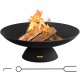 Buy Fire Pit Black Painted Cast Iron Large Brazier 16kg 28cm Height 3.5mm Thickness Outdoor Fire Pit Bowl for Gardens, Patios, Parks, Backyards, Porches