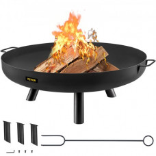Pozo de Fuego Acero al Carbono Pintado de Negro Brasero Grande 11kg 28cm de Altura 2,3mm de Grosor Cuenco para Fogatas al Aire Libre para Jardines, Patios, Parques, Patios Traseros, porches
