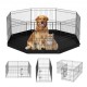 Buy Dog Playpen 8 Panels Foldable Metal Dog Exercise Pen with Bottom Pad 24" H