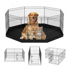 VEVOR Parque para Perros 8 Paneles Pluma de Ejercicio para Perros de Metal Plegable con Almohadilla Inferior 24