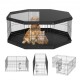 VEVOR Valla para Perros de 61x61 cm, Parque para Perros, Conejos, Gatos, con Cubierta Superior y Valla para Mascotas Pequeñas y Medianas, 8 Paneles de Metal Plegables para Acampar en Interior Exterior