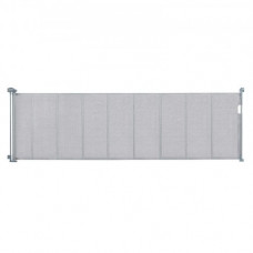 VEVOR Barrera de Seguridad Extensible hasta 295 cm Puerta Mágica para Perros Alto de 87 cm Puerta Retráctil para Bebés Abrir con Una Mano Vallas de Malla para Niños Perros Pasillo Escaleras, Gris