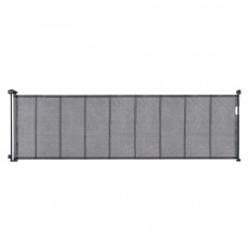VEVOR Barrera de Seguridad Extensible hasta 295 cm Puerta Mágica para Perros Alto de 87 cm Puerta Retráctil para Bebés Abrir con Una Mano Vallas de Malla para Niños Perros Pasillo Escaleras, Negro