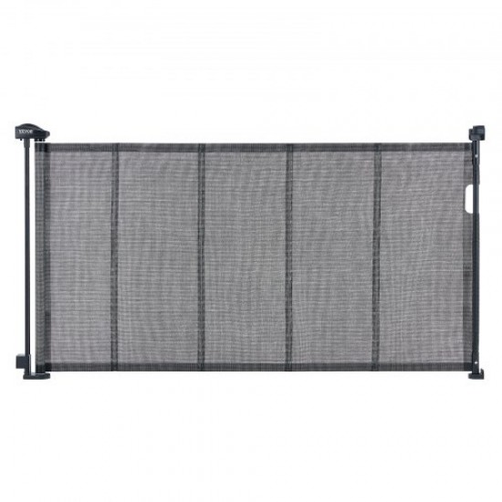 Buy Safety Gate Extendable up to 153 cm Magic Gate for Dogs Height of 87 cm Retractable Gate for Babies Open with One Hand Mesh Fences for Children Dogs Hallway Stairs, Black