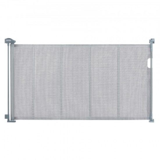 Comprar Barrera de Seguridad Extensible hasta 153 cm Puerta Mágica para Perros Alto de 87 cm Puerta Retráctil para Bebés Abrir con Una Mano Vallas de Malla para Niños Perros Pasillo Escaleras, Gris