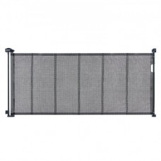 VEVOR Barrera de Seguridad Extensible hasta 195 cm Puerta Mágica para Perros Alto de 87 cm Puerta Retráctil para Bebés Abrir con Una Mano Vallas de Malla para Niños Perros Pasillo Escaleras, Negro