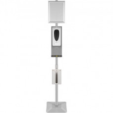 Dispensador de Pie Gel Hidroalcohólico, 1.400-1.600 mm Soporte para Dispensador de Gel Desinfectante con Cartela A4 1.000 ml Dispensador de Gel sin Contacto Soporte de Gel Desinfectante Oficina