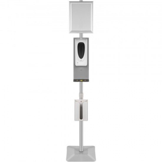 Koop Staande hydroalcoholische geldispenser, 1.400-1.600 mm standaard voor desinfectiegeldispenser met A4-poster 1.000 ml contactloze geldispenser kantoordesinfectiegelstandaard