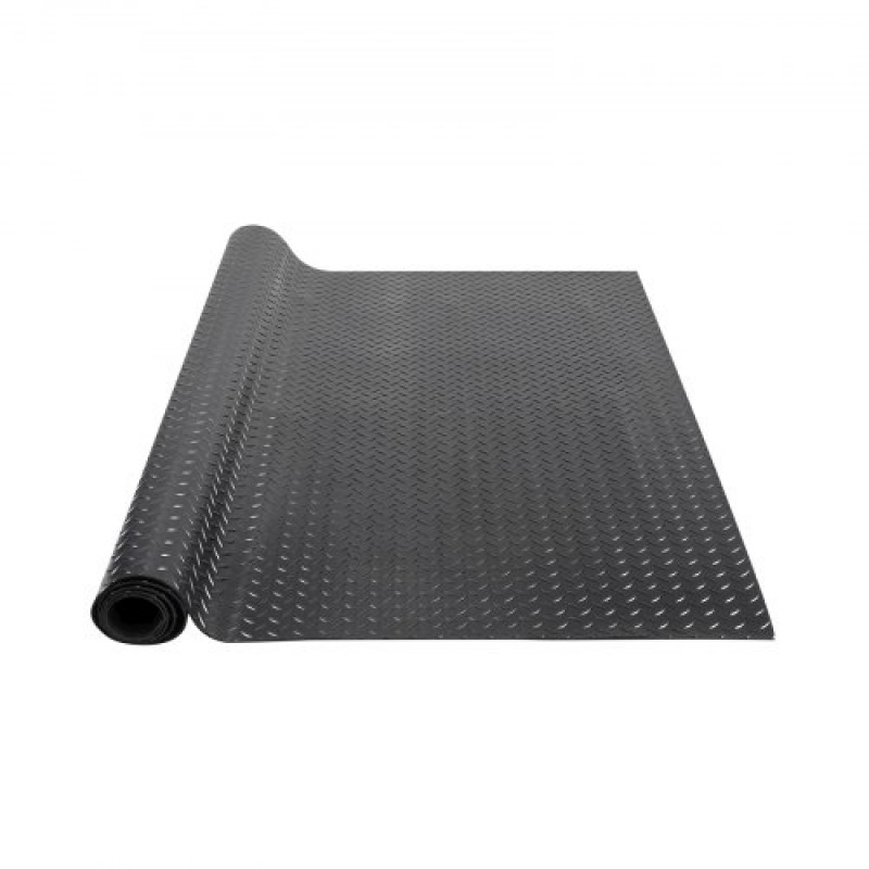 VEVOR Alfombrilla para Suelo de Garaje 1236x1848 mm Rollo SBR Suelo de Goma Patrón 3D Grosor 3 mm Impermeable Fácil de Limpiar para Proteger el Suelo Debajo del Coche, Garaje, Gimnasio, Negro