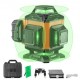 Buy Laser Level 30m Laser Level 360° x 4 16 Green Cross Lines Manual Self-Leveling Mode Laser Wavelength 520nm ± 10nm Accuracy 0.28cm at 10m Continuous Work 5h with Battery