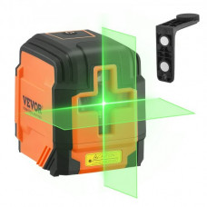 VEVOR Nivel Láser Verde Línea Cruzada de 15 m Modo Autonivelante Longitud de Onda Láser Manual 520 nm ± 10 nm Láser de Construcción ± 0,28 cm a 10 m 5 h de Trabajo Continuo con Soporte de Batería