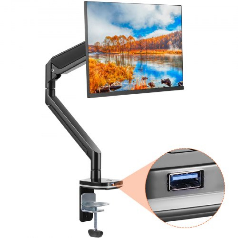 VEVOR Soporte para Monitor de 13 a 35 pulgadas Brazo para Monitor de PC Altura Ajustable Inclinación Rotación y Giro Carga Máxima de 12 kg 2 Opciones de Montaje VESA 75x75 mm Escritorio de 100x100 mm