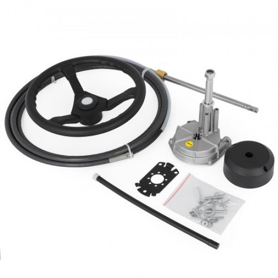 Comprar Kit de dirección hidráulica fueraborda con cable de 3,96 m SS13713 y volante de 34,3 cm, sistema de dirección hidráulica marina, accesorios para barcos de viaje