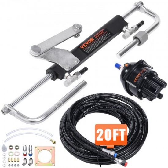 Comprar Kit de sistema de dirección fueraborda hidráulico, barco con tubo de timón de cilindro marino de 90HP