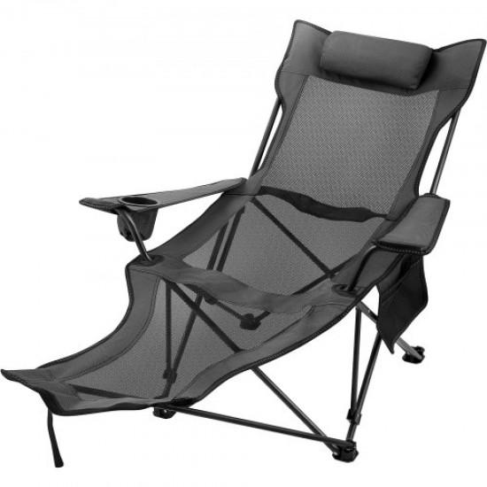 Buy Folding Camping Chair with Footrest Mesh Lounge Chair with Bag