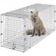 VEVOR Trampa para Animales 1067x406x457 mm Jaula Plegable para Trampa para Gatos Alambre Galvanizado sin Crueldad con Asa Trampa para Conejos, Gatos Callejeros, Ardillas, Mapaches, Marmotas, Zorros