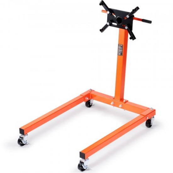 Buy 590kg Mobile and Lockable Workshop Engine Hoist 360° Rotating Engine Lift Engine Stand 6 Adjustable Anchor Points